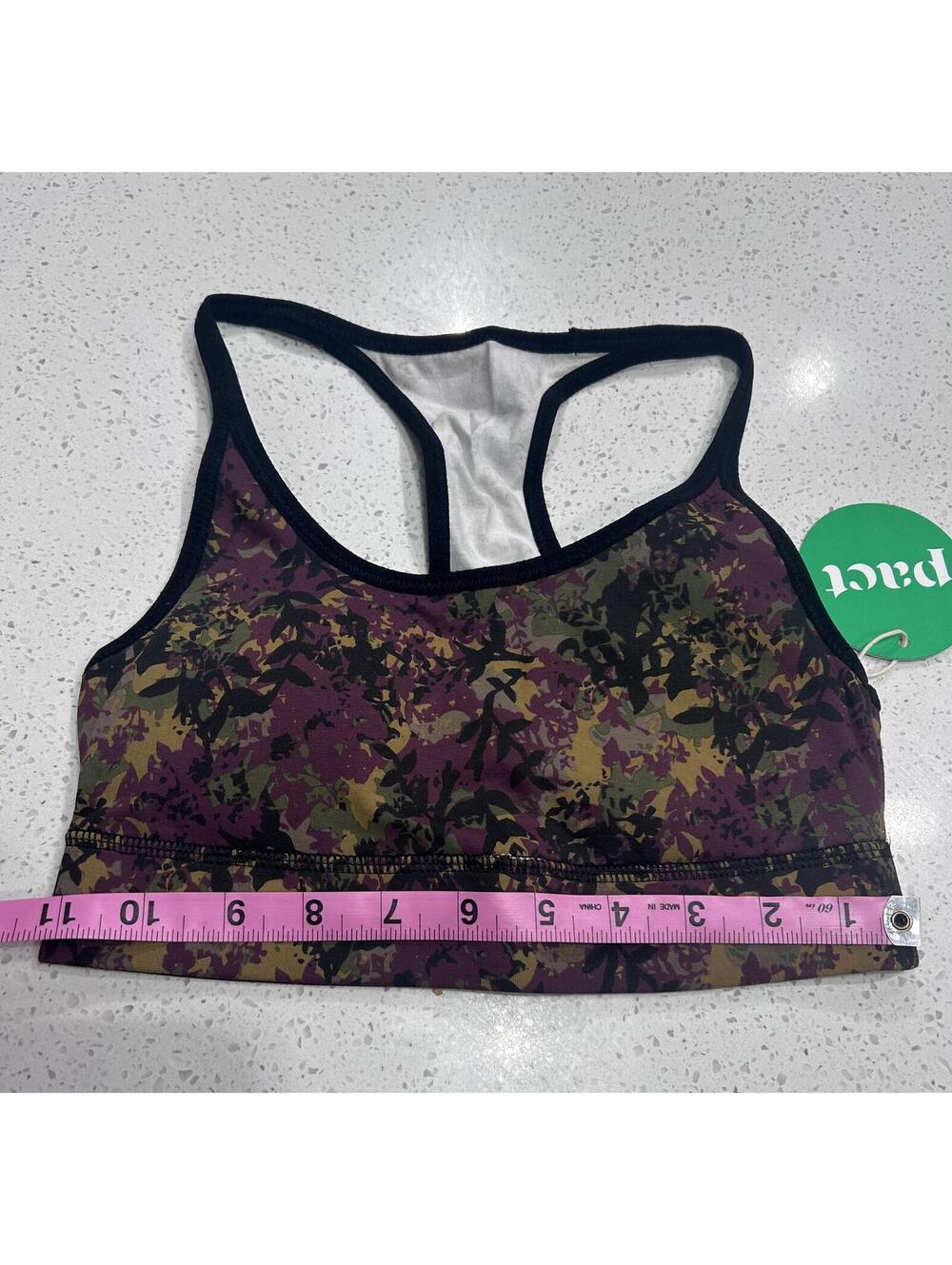 New! PACT |Organic frozen Blooms Racerback Bra SZ. XS - Picture 8 of 8